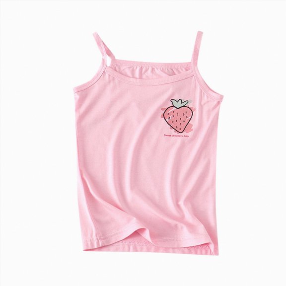 Kogui Tank Tops for Girls Sports Baby Girls Summer Thin Knit Wide Camisole Shirt Toddler Swing Top 3T 4T (Pink,3-4 Years)