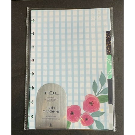 TUL Paper Tab Dividers, Junior Size, Assorted Fashion, Pack Of 5 Dividers New