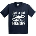 thumbnail image 3 of Inktastic Just a Girl Who Loves Sharks Youth T-Shirt, 3 of 5