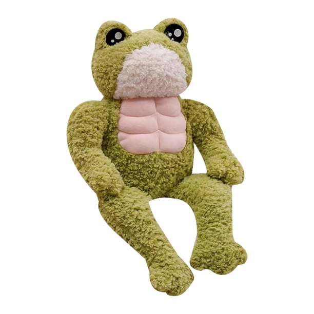Figura de peluche de rana musculosa, almohada de rana hecha a mano, realista para niños, juguete coleccionable, amigo para dormir, Acción de Gracias , 35cm