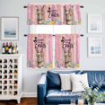 thumbnail image 2 of Easter Kitchen Curtains Sets for Windows 36 Inch Length, Spring Rabbit Eggs Flowers Flags Leaves Wood Grain Rod Pocket Window Treatments Tier Curtains and Valances Set for Bedroom/Bathroom, 2 of 8