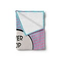 thumbnail image 2 of Saying Soft Flannel Fleece Blanket, Retro Never Stop Dreaming Pop Art Thinking Bubble Ombre Digital Polka Dots Motivation, Cozy Plush for Indoor and Outdoor Use, 50" x 70", Blue Pink, by Ambesonne, 2 of 5