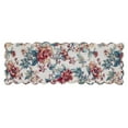 thumbnail image 1 of Antique White Farmhouse Tabletop Kitchen Isabella Cotton Hand Quilted Voile Floral / Flower Rectangle 13x48 Runner, 1 of 2