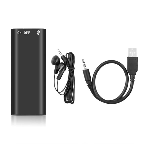 FIEWESEY Spy Digital Voice Activated Recorder Hidden Mini Audio MP3 Player USB Rechargeable,for Office,Listening ,Lectures, Meetings, Interviews (16GB)