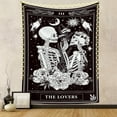 thumbnail image 2 of Gojian Skull Tapestries Black and White Skeleton Gothic Grunge Dark Witchy Wall Hanging Decor Tapestry for Bedroom Aesthetic Alt Room, 2 of 6