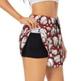 thumbnail image 3 of Lsque Cute Baseball Printed Women's Running Shorts with Liner Pockets,Elastic Quick Dry Workout Athletic Gym Yoga Shorts,Womens High Waist Shorts-XX-Large, 3 of 9