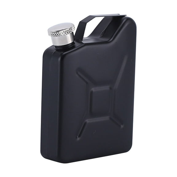 Gallickan Whiskey Flask, 5oz Stainless Steel Portable Oil Pot Shape, Leak-proof for Outdoor Camping Whiskey Wine Storage Travel, Black