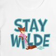thumbnail image 3 of Zootopia 2 - Nick The Fox Stay Wilde - Juniors Cropped Short Sleeve Graphic T-Shirt, 3 of 5