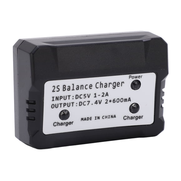 Cargador de equilibrio 2S, cargador de batería LiPo de 7,4 V para Wltoys RC, coche, barco, avión, juguete, negro
