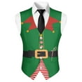 thumbnail image 5 of Yuyamidu Santa Claus Clothes Men's V-Neck Business Vests with 3 Pockets Formal Dress Vest for Suit Tuxedo Christmas Casual 4 Button Waistcoat Size 3XL, 5 of 7