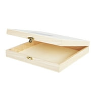 Hello Hobby Wood Cigar Box, Unfinished Rectangular Craft Storage, 8.54 x 8.15 x 1.73 Inches