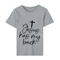 thumbnail image 4 of Kayannuo Womens Blouses Short Sleeve T Shirts for Women Valentine's Day Women's Easter Lettering Printed Round Neck Short Sleeved Top Short Sleeved Round Neck Top/shirt, 4 of 5