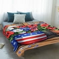 thumbnail image 4 of Red Blue Flower Blanket Soft Cozy Warm Throw Blanket for Couch, Plush Fuzzy Flannel Fleece Blankets for Sofa, Retro Independence Day Flag Wood Grain Bed Blankets Lightweight Gifts for Women, 40"x60", 4 of 9