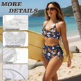 thumbnail image 5 of Garronmavis 2 Piece Bikini Set for Women Twist Front Tummy Control Swimsuits Crisscross Tie Back Bathing Suit Summer Beach Swimwear, 5 of 6