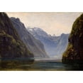 thumbnail image 2 of Thomas Fearnley 18x14 Gold Ornate Wood Frame and Double Matted Museum Art Print Titled - From Konigssee (1831), 2 of 4