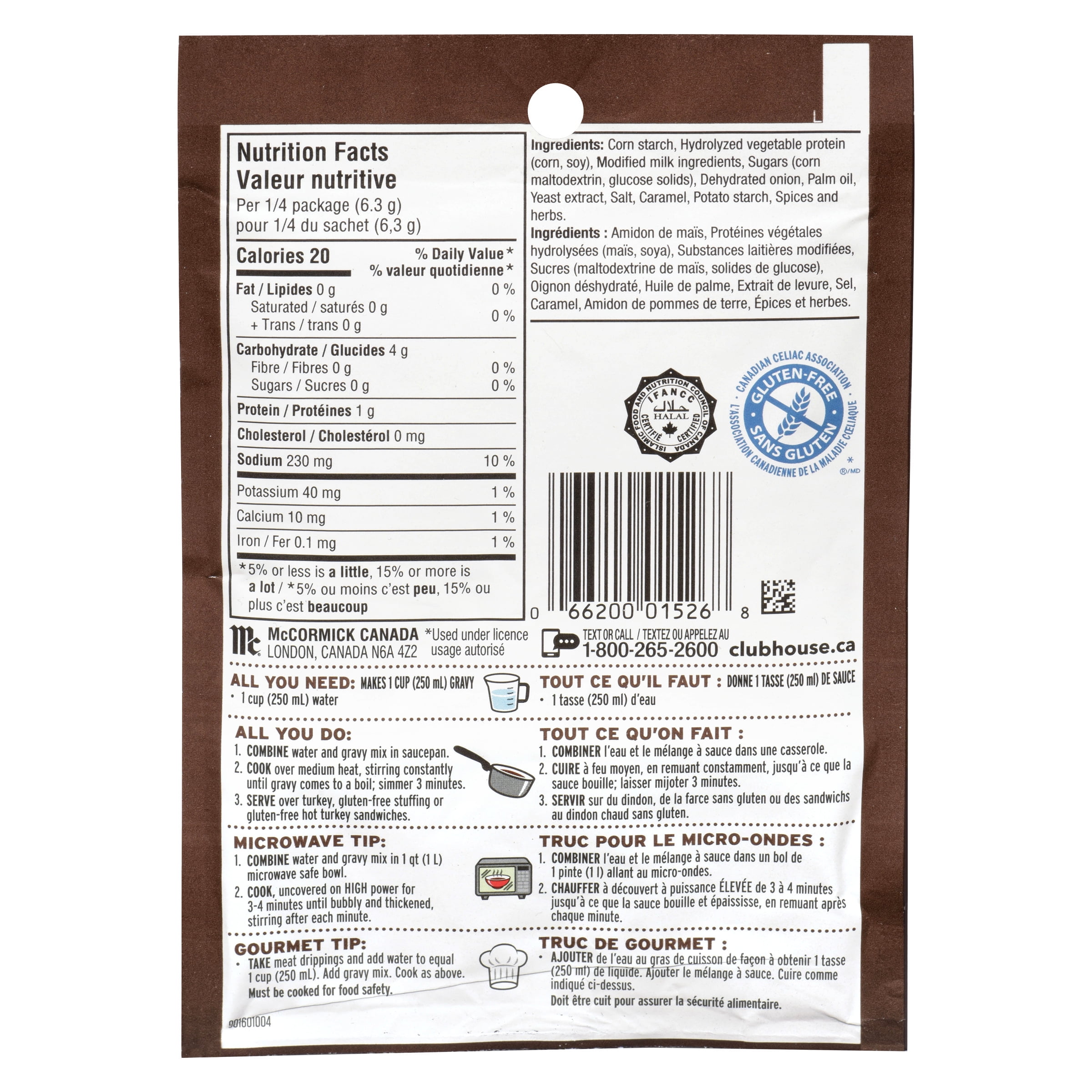 Club House Turkey, Gluten-Free Gravy Mix, 25g