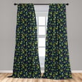 thumbnail image 5 of Ambesonne Floral Curtains, Leaves and Tulip Flowers, Pair of 28"x95", Dark Night Blue Green, 5 of 5