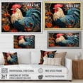 thumbnail image 4 of Designart "Rooster Among Orange Flowers Blue" Animals Canvas Wall Art, 4 of 5