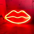 thumbnail image 1 of Letreros de luz de neón de labios Luz de pared de neón con batería o lámpara que funciona con USB que se iluminan para el hogar, la habitación de los niños, el bar, la fiesta festiva, la decoración de Feliz Sencillez, 1 of 5