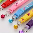 thumbnail image 5 of XXS Dog Collar with Bell,(1/2-Pack ) Flower Love Cat Collars with Bells Girl Cute Fancy Puppy Collars with Bells for XXS XS Tiny Little Kitten Pet Female Dogs,Neck 7-12 Inch, 5 of 7