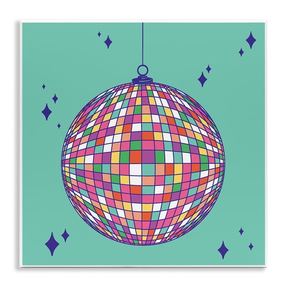 Stupell Industries Geometric Modern Disco Ball Geometric Painting Unframed Art Print Wall Art, 12 x 12