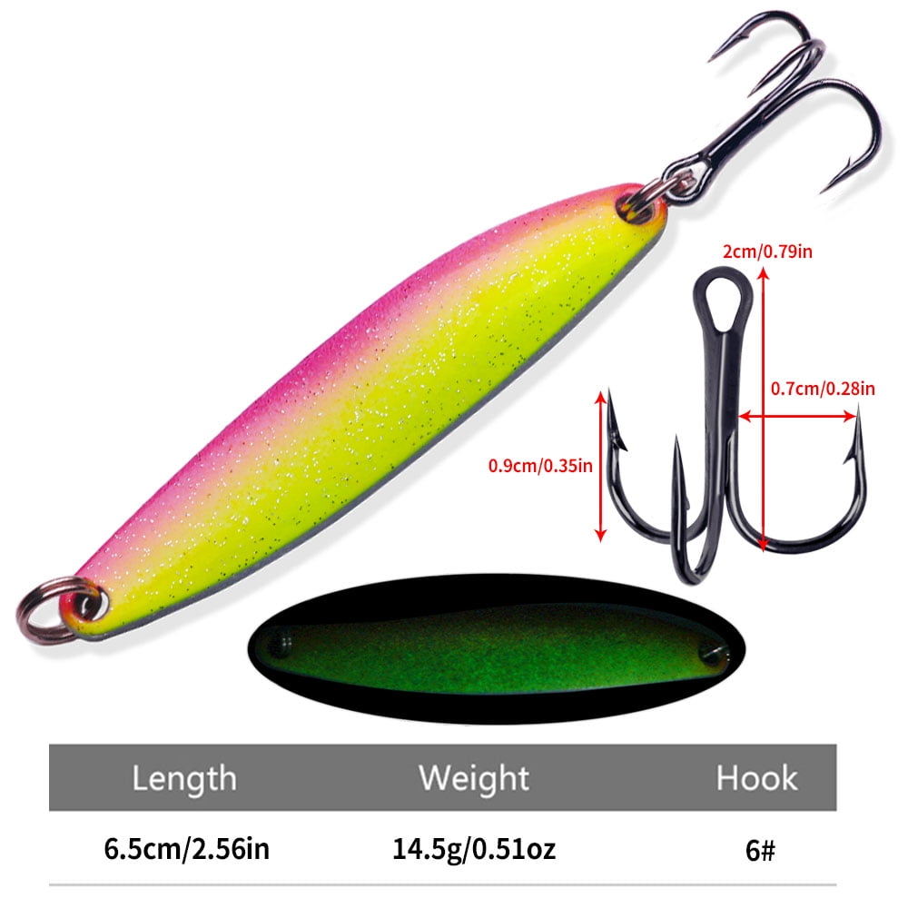 HENGJIA Fishing Lures Fishing Spoons Fishing Bait Trout Lures Bass Lures Fishing Spoons Lures 1/2oz,10PCS
