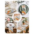 thumbnail image 3 of Fall Maple Leaf Cloth Napkins Set of 4 Reusable Dinner Napkins, Thanksgiving Orange White Pumpkin Plaid Cocktail Napkin Washable Table Napkins for Wedding/Holiday Party/Baby Shower 20"x20", 3 of 7