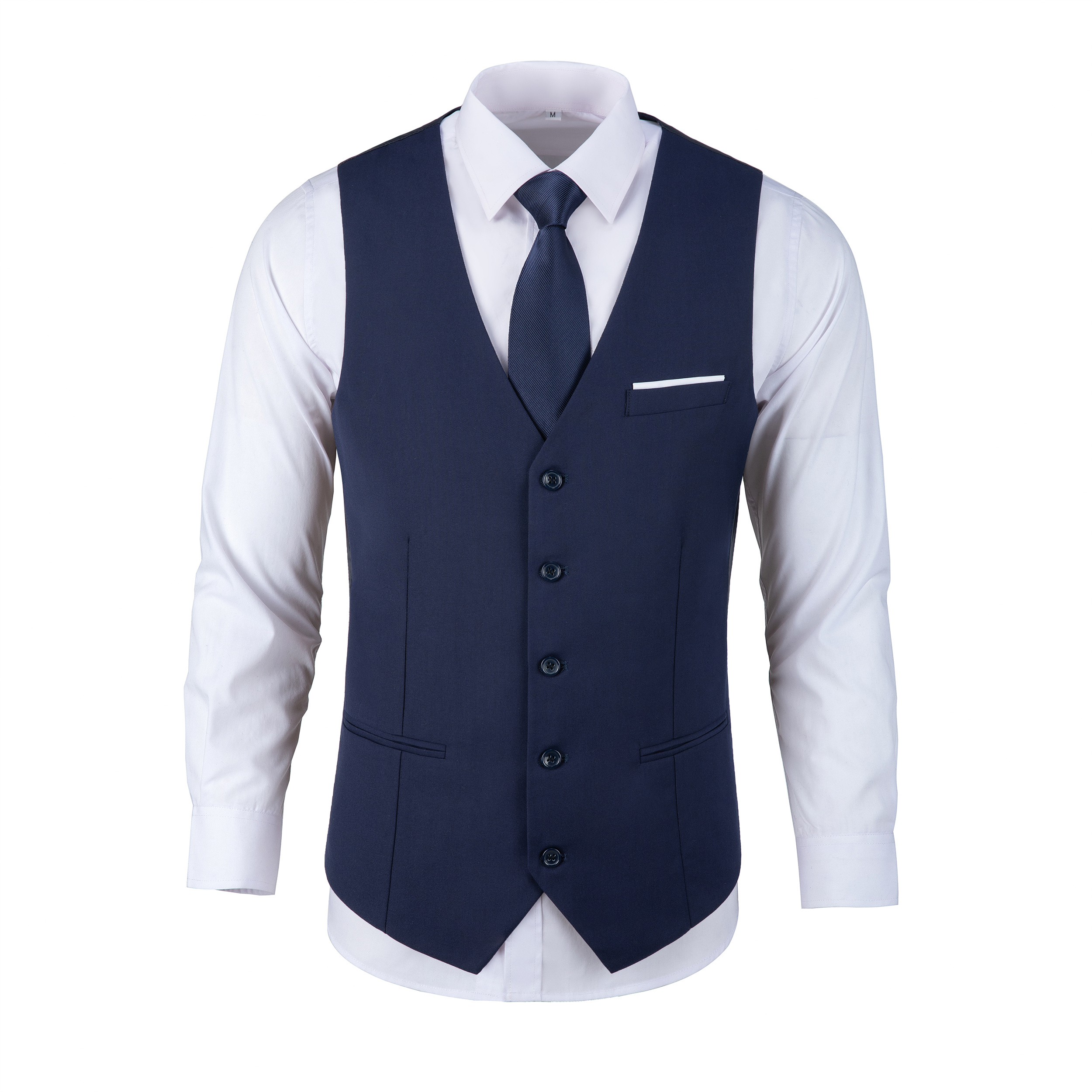 YuanLu Men's Suit Vest Grey Business Formal Dress with 3 Pockets, Prom