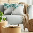 thumbnail image 5 of Ambesonne Retro Throw Pillow Cover 2 Pack, Flowers Buds Leaf, 18", Teal Pale Green, 5 of 5