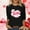 Black, variant on Goodtrade8 3/4 Sleeve T-Shirts for Junior Plus Size Pullover Casual Graphic Valentine Gifts for Girlfriend Womens Tops Fashion
