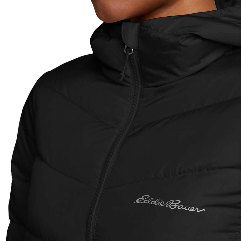 Manteau Eddie Bauer Femme XL Noir - Parka Matelassé Avec Capuche à Fausse Fourrure - Très Bon état