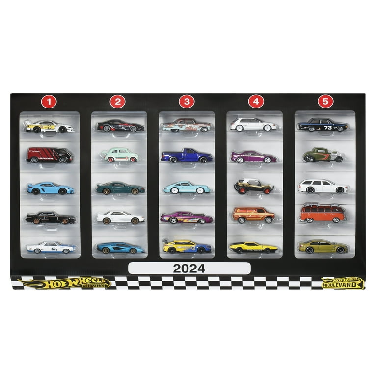 Hot Wheels Boulevard 25-Car Factory Set, 25 Premium Die-Cast 1:64