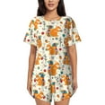 thumbnail image 1 of Balery Squirrel With Colorful Tail Conjunto de Pijama para Mujer con Estampado, Dos Piezas de Manga Corta y Shorts, Ropa de Dormir Suave con Cuello Redondo y Bolsillos-XX-Large, 1 of 6