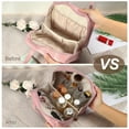 thumbnail image 2 of Unique Bargains Handhold Cosmetic Bag Portable Makeup Bag Large Capacity Makeup Pouch Storage Bag Pink with Handle, 2 of 7