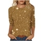 thumbnail image 2 of Tejiojio Women's Sequin Top Round Neck 3/4 Sleeves Sparkly Casual Party Blouse S-2XL, 2 of 5