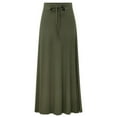 thumbnail image 3 of Byworldtasic Womens Skirts Women's Stylish Comfy Fold-Over Flare Maxi Skirt Beach Long Maxi Skirt Ruched Split High Waist Bodycon Skirt, 3 of 5