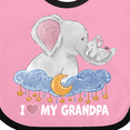 thumbnail image 4 of Inktastic I Love My Grandpa Cute Elephants with Moon and Stars Boys or Girls Baby Bib, 4 of 4