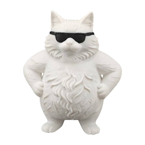Statue de Chat Drôle et Cool Imprimée en 3D, Chat Mignon avec Lunettes de Soleil, Figurine Fantaisiste, Ornement de Minou pour Décoration de Bureau, Cadeaux pour les Amoureux des Chats