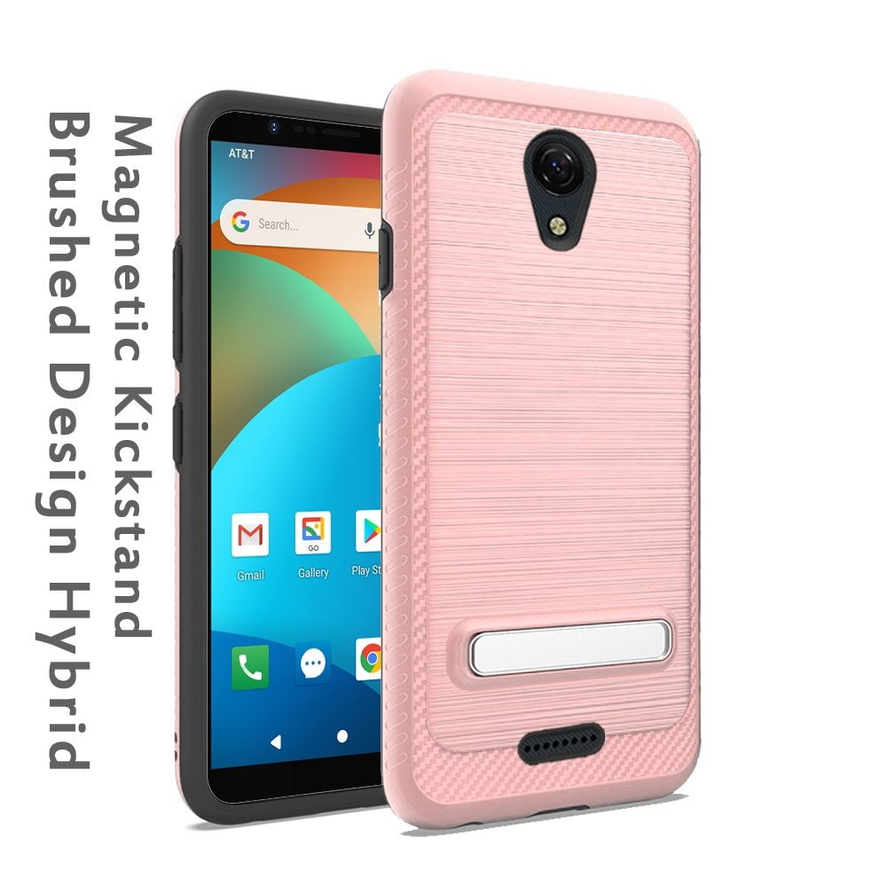 for AT&T Fusion Z, Motivate Slim Brushed Hybrid Shockproof Armor Edged