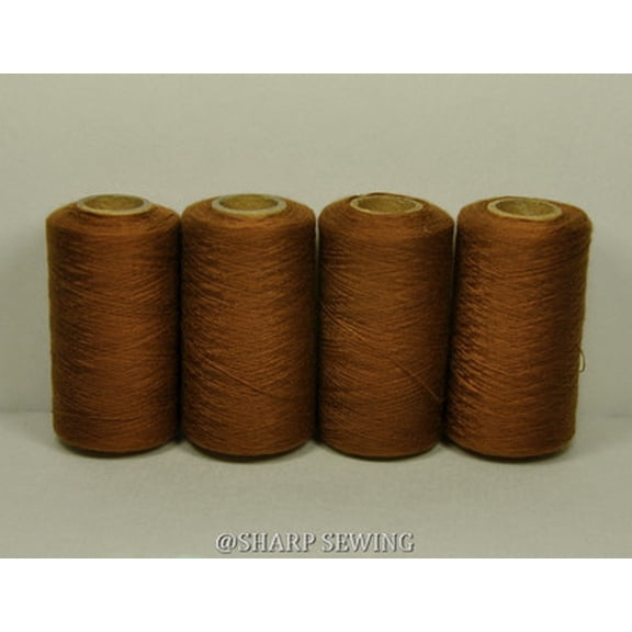 Teamwork MEDIUM BROWN #933  SPUN POLYESTER SERGER & QUILTING THREAD 4 TUBES 1000 YDS EACH