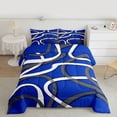 thumbnail image 2 of Homewish Boys Girls Minimalist Stripes 3-Piece Full Size Comforter Sets,Vintage Aesthetic Bedding Comforter Set,Geometric Lines Lightweight Bedding Sets,Microfiber Bedroom Decor,Reversible, 2 of 8