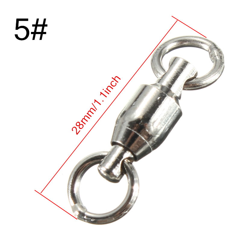 Black High Strength Fishing Ball Bearing Swivels Connectors with Welded Rings Fish Swivel Test 35lb-390lb