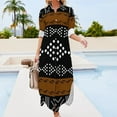 thumbnail image 4 of African Bogolan Mudcloth Pattern Long Sleeved Shirt Dress dress party night women dress Womens dresses, 4 of 7