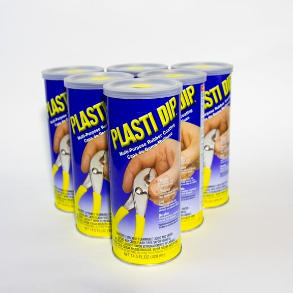 Plasti Dip Rubber Brush-on Paint Matte Yellow, 11oz (6 Pack)