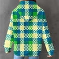 thumbnail image 6 of Lovskoo Women's Drawstring Sweatshirt Plaid Printed Long Sleeve Hooded Pullover Tops with Pockets Green, 6 of 6