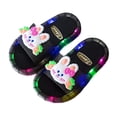 thumbnail image 2 of Toddler Kids Light Up Slide Sandals Soft LED Flashing Slippers Casual Summer Shoes for Boys Girls Indoor Outdoor Black Size 7-8 Years, 2 of 5