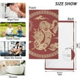 thumbnail image 3 of SKYSONIC Chinese Zodiac Dragon Patterned Hand Towels 2 PCS, Cotton Bath Towel for Drying Face Hands Body ,Absorbent Lightweight Towels for Bathroom Ktichen Travel Gym, 16"x28", 3 of 7