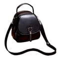 thumbnail image 4 of Mini mochila de piel sintética para mujer con cremallera, bolsa de almacenamiento, pequeña, ligera y sencilla. Negro, 4 of 9