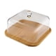 thumbnail image 3 of Soporte para tartas con tapa, plato de madera para tartas con tapa, base de madera, bandeja para servir frutas, cúpula de postre con base para, 3 of 9