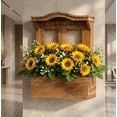 thumbnail image 2 of Rustic Wooden Wall Shelf with Planter Box & Decorative Cabinet Door – Farmhouse Wall Mounted Storage Shelf for Living Room, Bedroom, Balcony Décor, 2 of 6